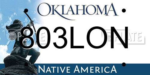 803LON Oklahoma License Plate