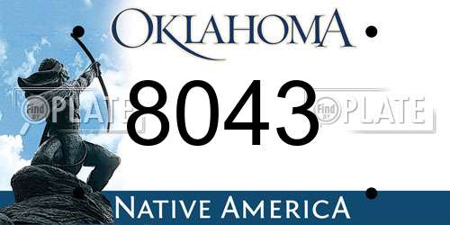 8043 Oklahoma License Plate