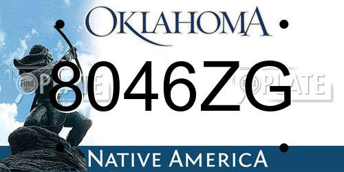 8046ZG Oklahoma License Plate