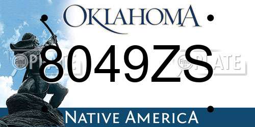 8049ZS Oklahoma License Plate
