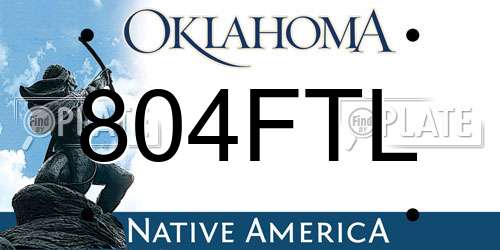 804FTL Oklahoma License Plate