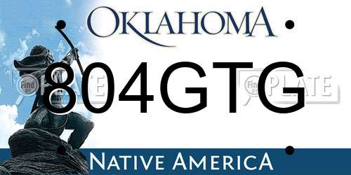 804GTG Oklahoma License Plate