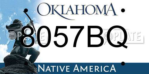 8057BQ Oklahoma License Plate