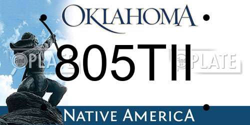 805TII Oklahoma License Plate