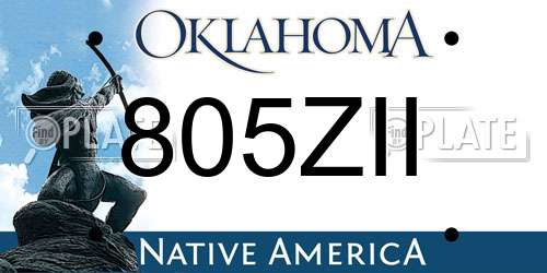 805ZII Oklahoma License Plate