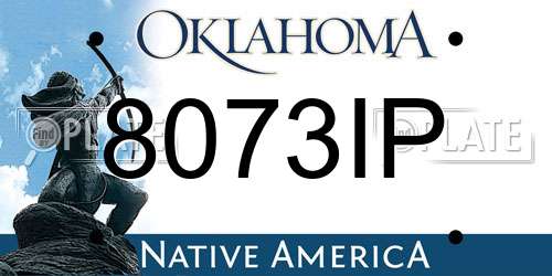 8073IP Oklahoma License Plate