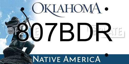 807BDR Oklahoma License Plate