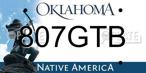 807GTB Oklahoma License Plate