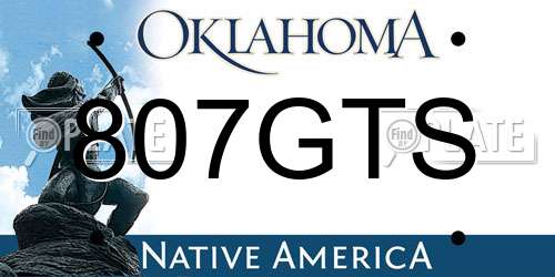 807GTS Oklahoma License Plate