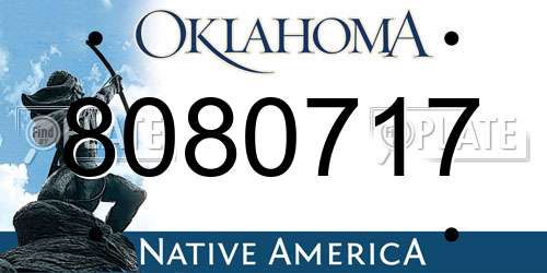 8080717 Oklahoma License Plate