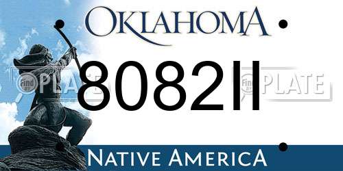 8082II Oklahoma License Plate