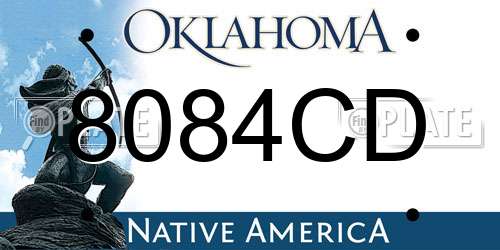 8084CD Oklahoma License Plate