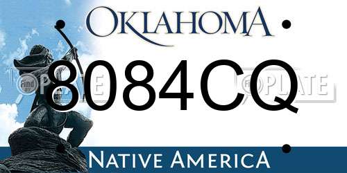 8084CQ Oklahoma License Plate