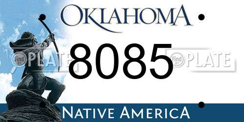 8085 Oklahoma License Plate