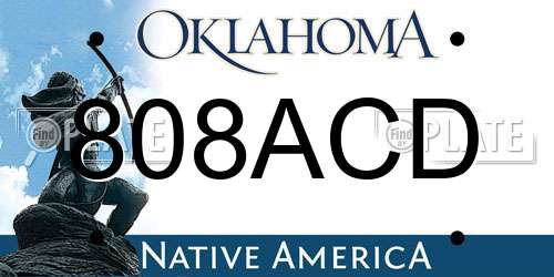 808ACD Oklahoma License Plate