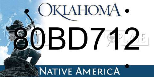 80BD712 Oklahoma License Plate