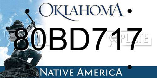 80BD717 Oklahoma License Plate