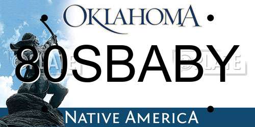 80SBABY Oklahoma License Plate