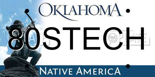 80STECH Oklahoma License Plate