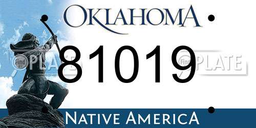 81019 Oklahoma License Plate