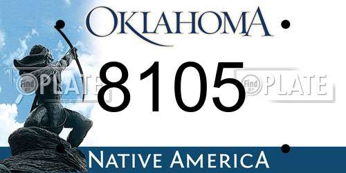 8105 Oklahoma License Plate