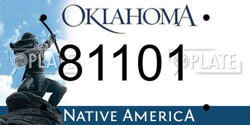 81101 Oklahoma License Plate