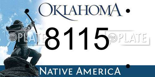 8115 Oklahoma License Plate