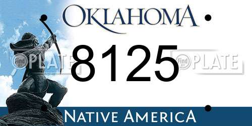 8125 Oklahoma License Plate