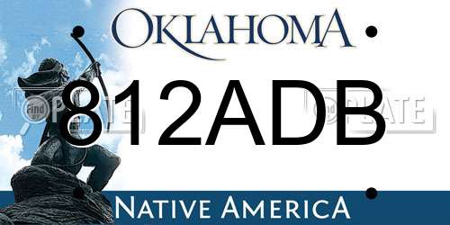 812ADB Oklahoma License Plate