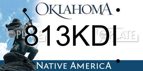 813KDI Oklahoma License Plate