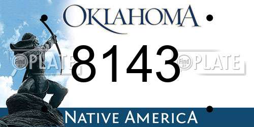 8143 Oklahoma License Plate