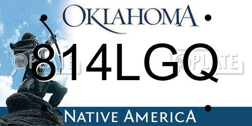 814LGQ Oklahoma License Plate