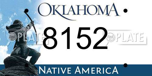 8152 Oklahoma License Plate