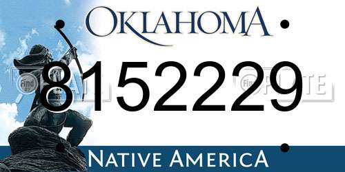 8152229 Oklahoma License Plate