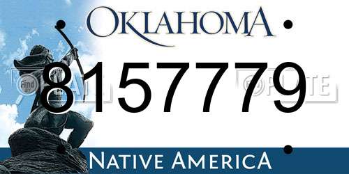 8157779 Oklahoma License Plate
