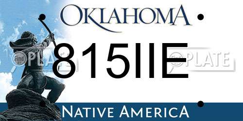 815IIE Oklahoma License Plate