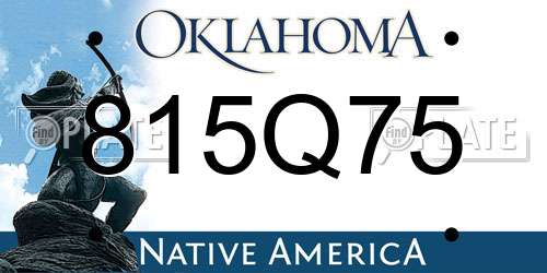 815Q75 Oklahoma License Plate