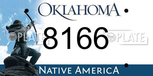 8166 Oklahoma License Plate
