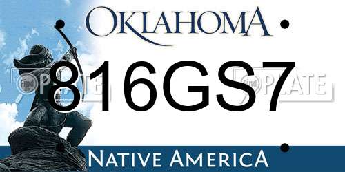 816GS7 Oklahoma License Plate