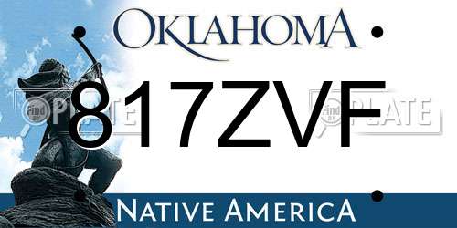 817ZVF Oklahoma License Plate
