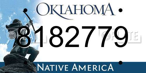 8182779 Oklahoma License Plate