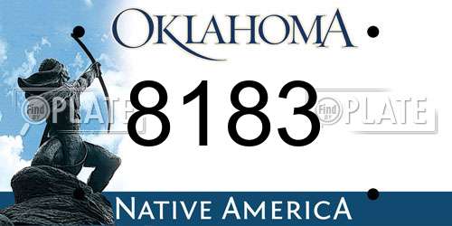 8183 Oklahoma License Plate