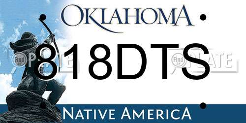 818DTS Oklahoma License Plate