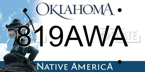 819AWA Oklahoma License Plate