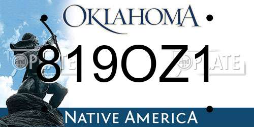 819OZ1 Oklahoma License Plate
