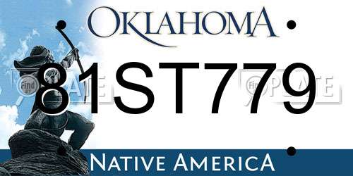 81ST779 Oklahoma License Plate