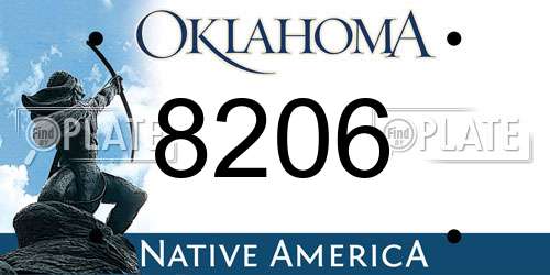 8206 Oklahoma License Plate
