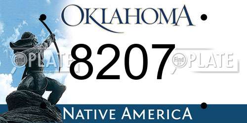 8207 Oklahoma License Plate