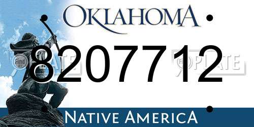 8207712 Oklahoma License Plate