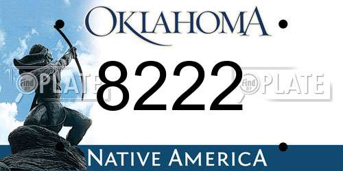 8222 Oklahoma License Plate